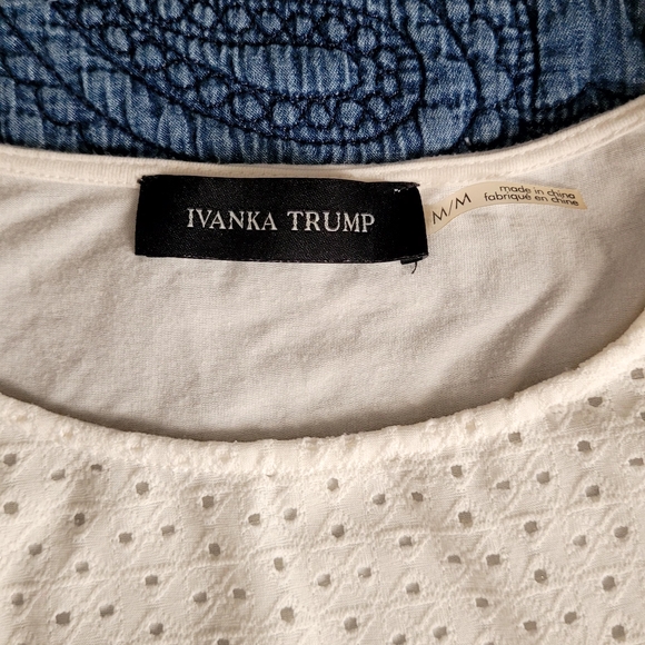 Ivanka Trump Textured White Top Size M - Picture 3 of 4